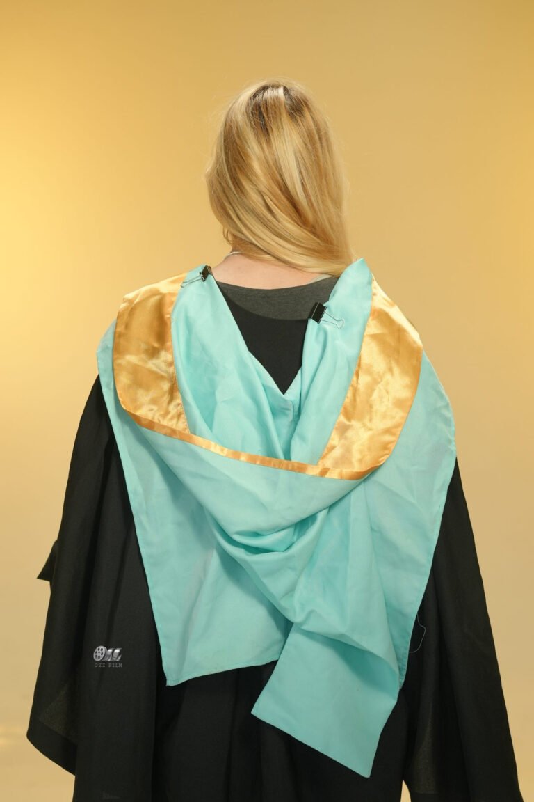 Monash University Bachelor’s Education graduation gown and hood