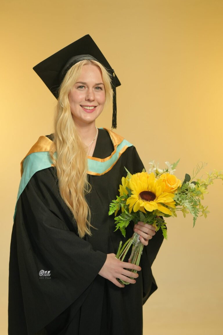 Monash University Bachelor’s Education graduation gown and hood