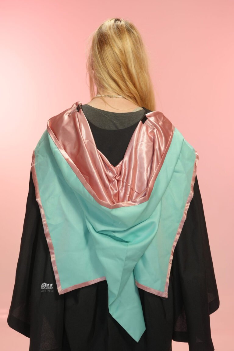Monash University Master’s Arts graduation gown and hood