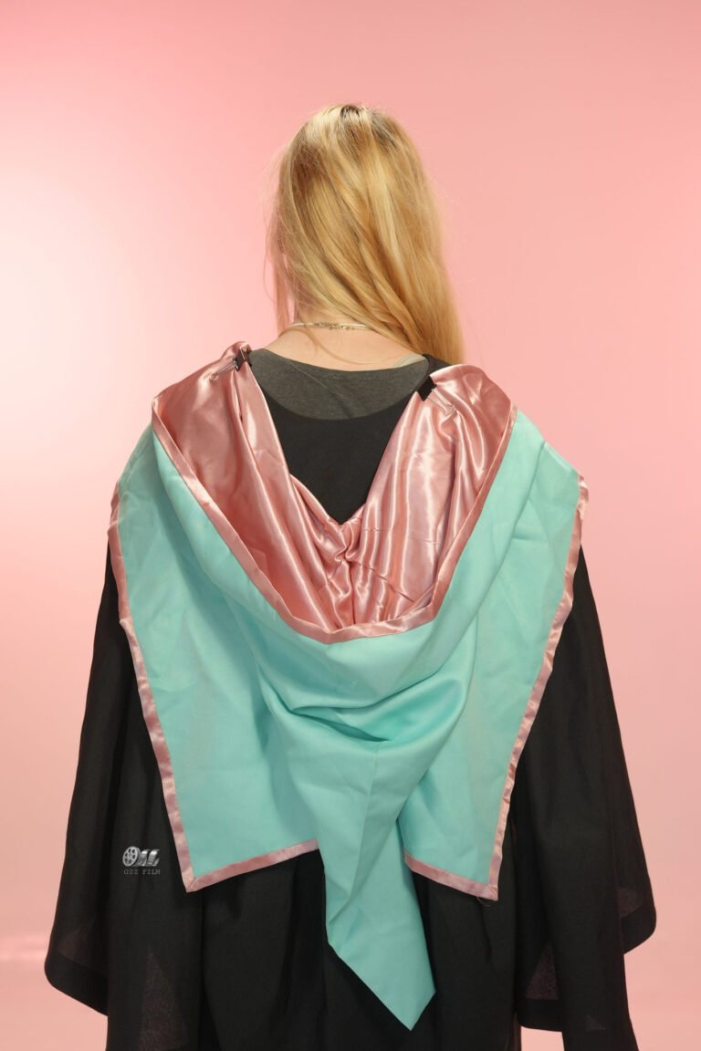 Monash University Master’s Arts graduation gown and hood