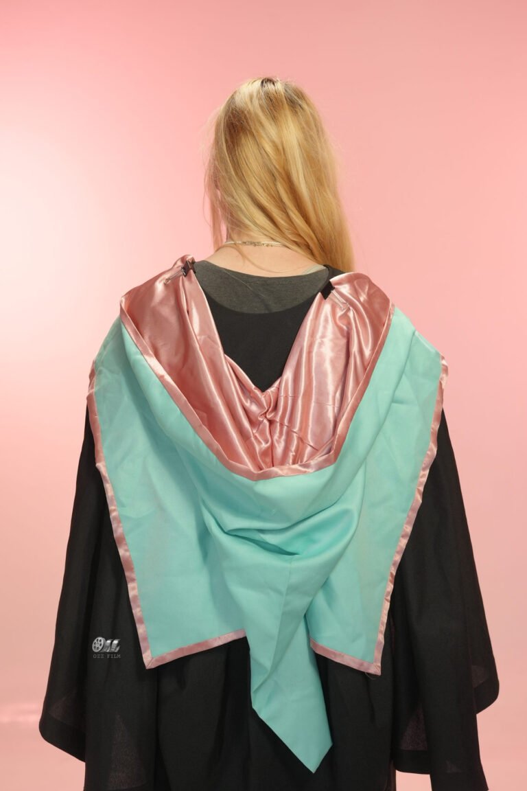 Monash University Master’s Arts graduation gown and hood