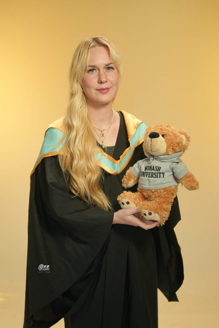 Monash University Master’s Pharmacy Pharmaceutical Sciences graduation gown and hood