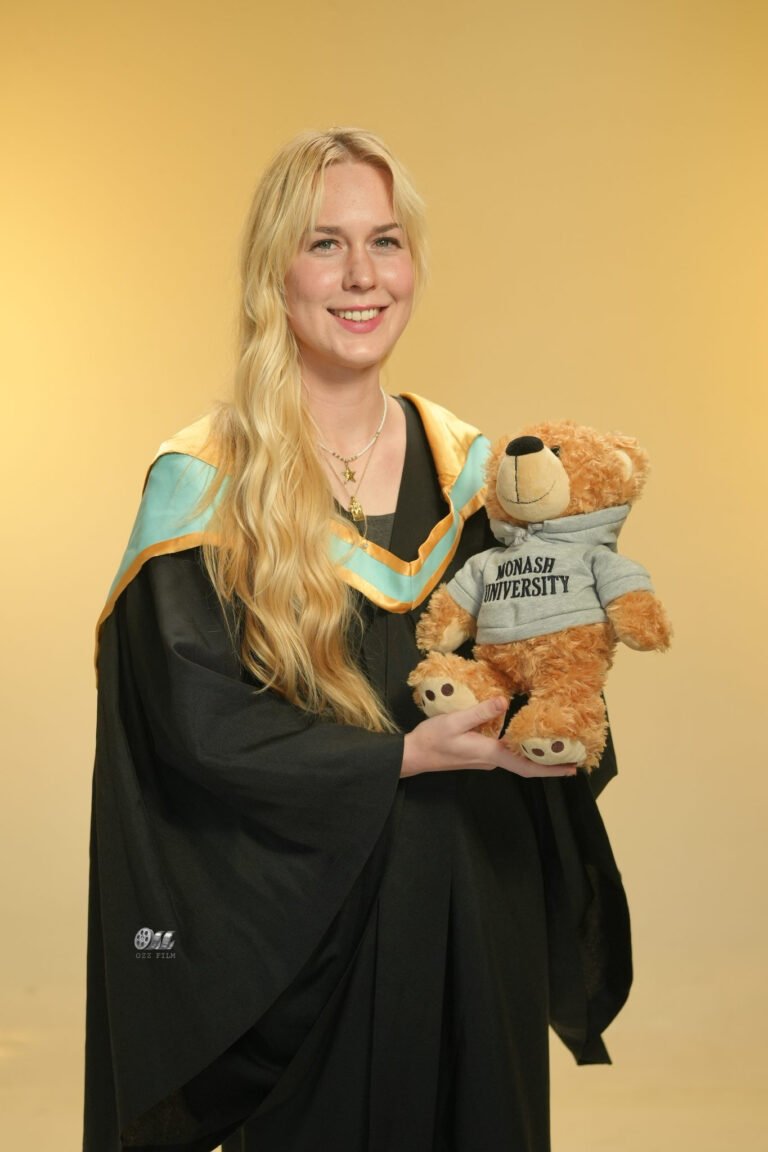 Monash University Master’s Pharmacy Pharmaceutical Sciences graduation gown and hood