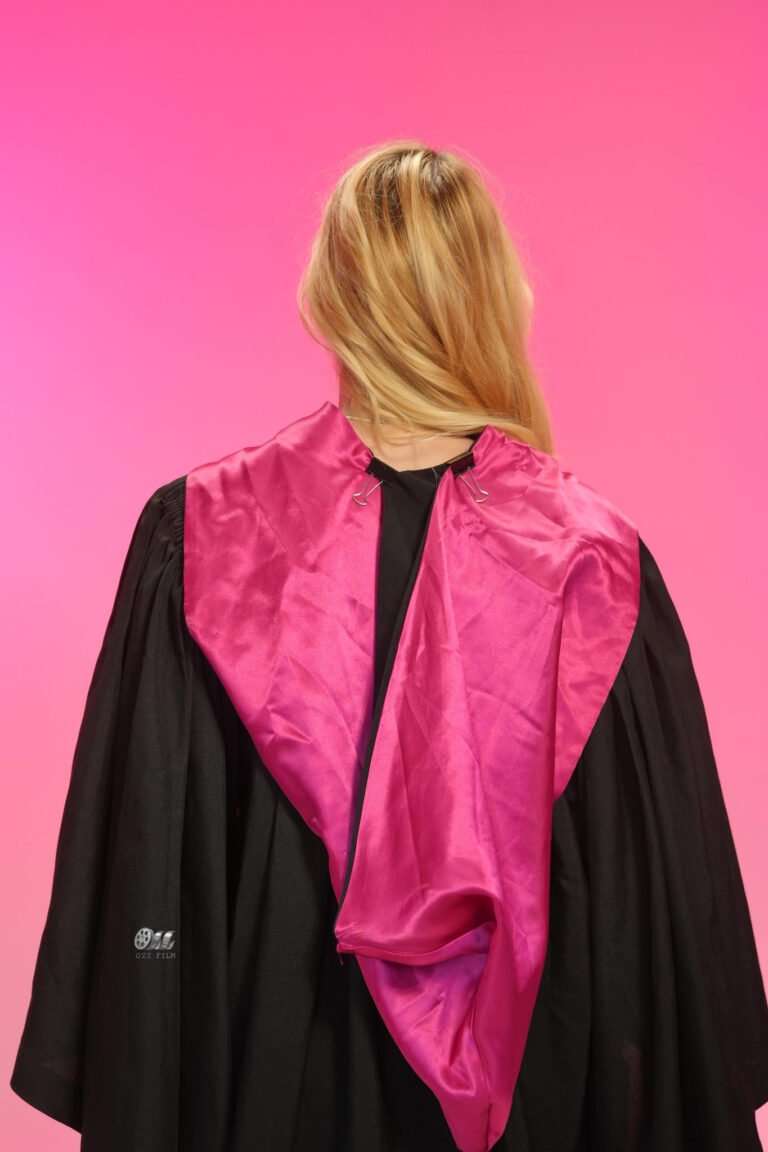 RMIT University Master’s Arts graduation gown and hood