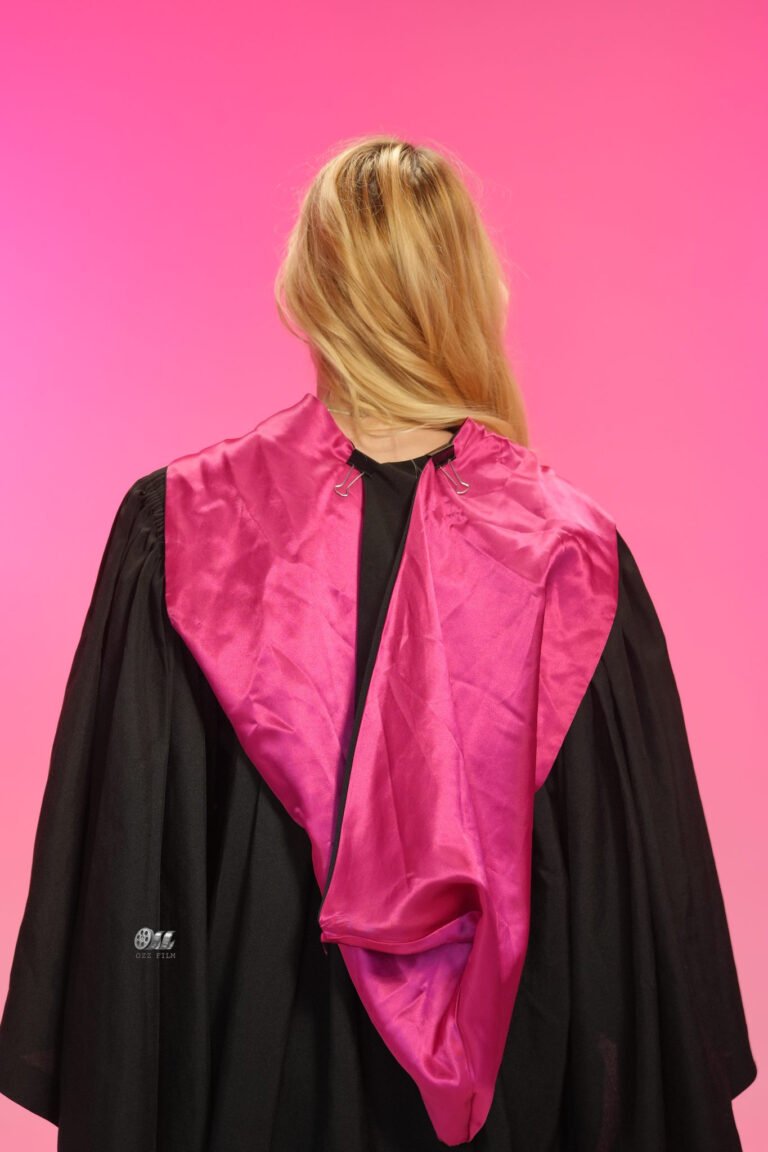RMIT University Master’s Arts graduation gown and hood