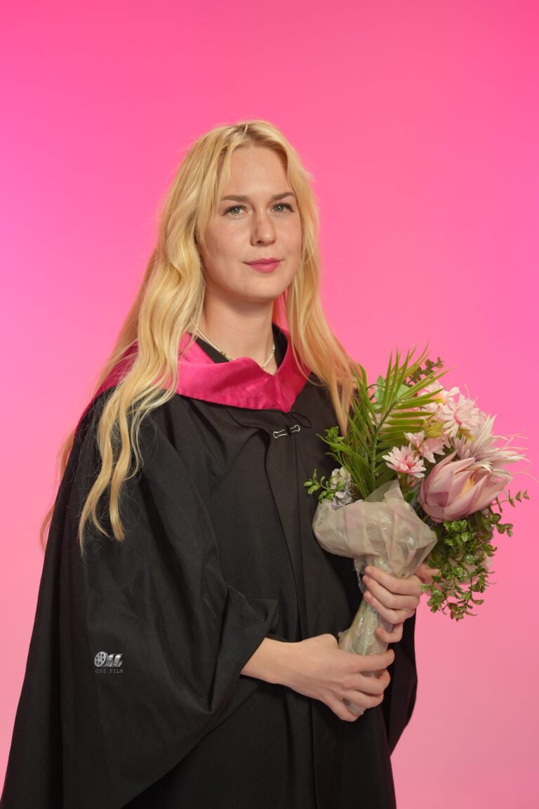 RMIT University Master’s Arts graduation gown and hood
